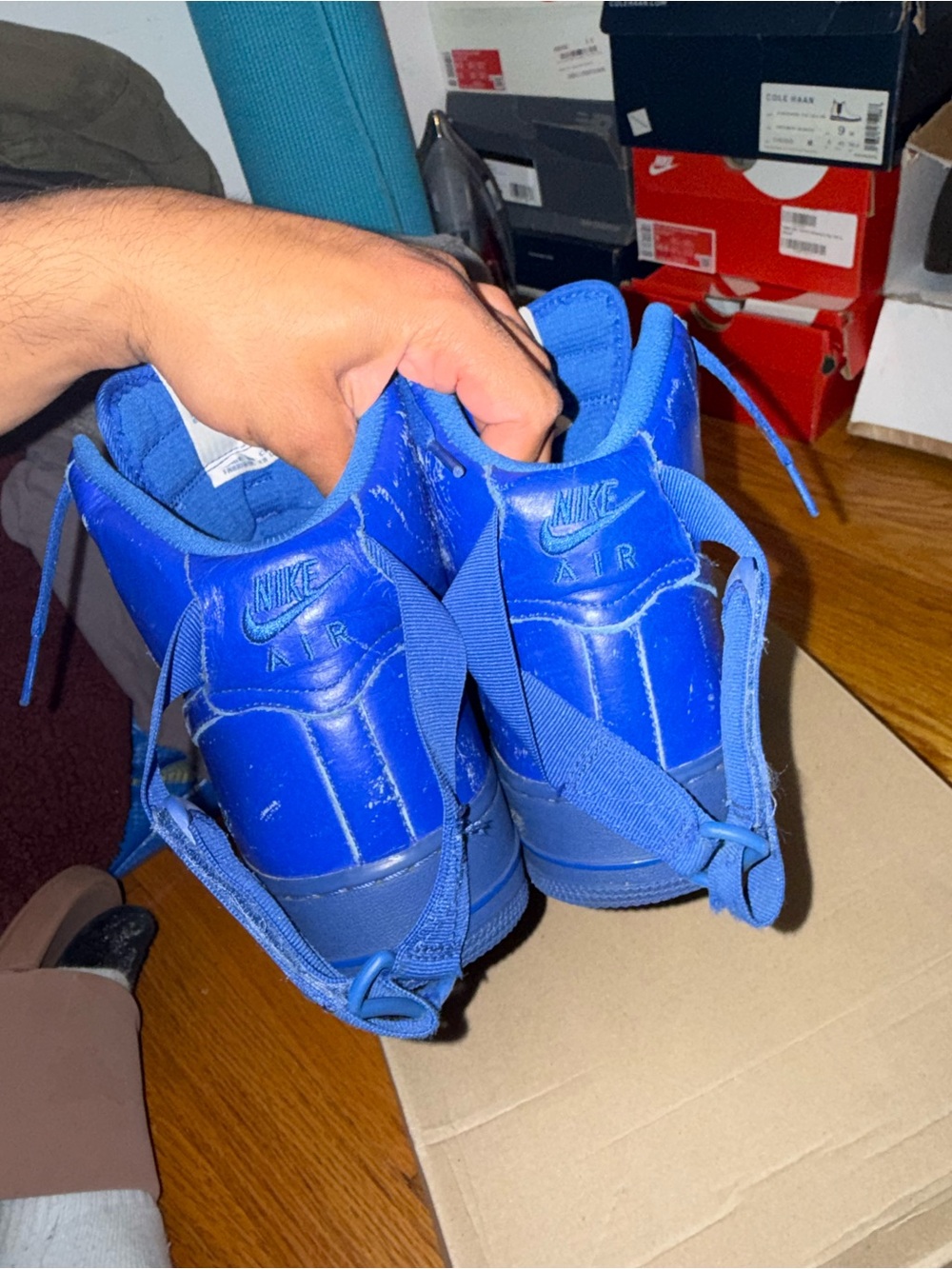 Nike Air Force 1 High-Top Sneakers in Royal Blue - Picture 5 of 5